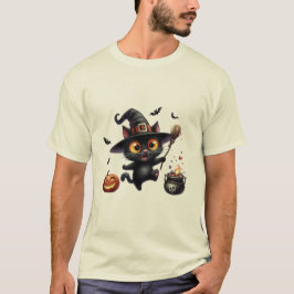 Cute Halloween Black Cat Witch ✨🐾🎃 T-shirt
