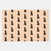 Cute Halloween Black Cat with Witch Hat Pumpkin Inpakpapier Vel (Voorkant)