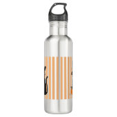 Cute Halloween Black Cat with Witch Hat Pumpkin Waterfles (Voorkant)