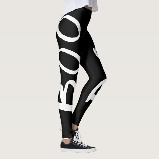 Cute Halloween Black en White Boo Script Leggings (Rechts)