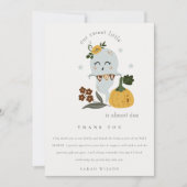 Cute Halloween Blue Ghost Little Boo Baby shower Bedankkaart (Voorkant)