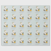 Cute Halloween Blue Ghost Little Boo Baby shower Cadeaupapier (Vlak)