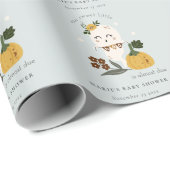 Cute Halloween Blue Ghost Little Boo Baby shower Cadeaupapier (Rol Hoek)