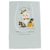 Cute Halloween Blue Ghost Little Boo Baby shower Medium Cadeauzakje (Voorkant)