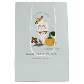 Cute Halloween Blue Ghost Little Boo Baby shower Medium Cadeauzakje (Achterkant)