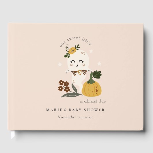 Cute Halloween Blush Ghost Little Boo Baby shower Gastenboek (Voorkant)