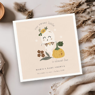 Cute Halloween Blush Ghost Little Boo Baby shower Servet