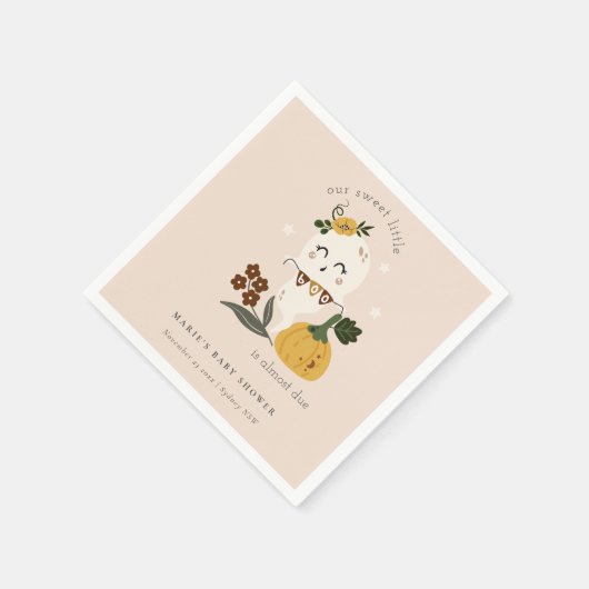 Cute Halloween Blush Ghost Little Boo Baby shower Servet (Hoek)