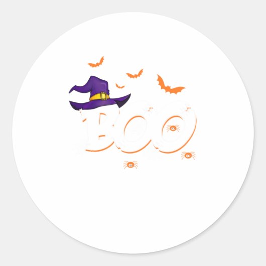 Cute Halloween Boo Gift Witch Pet Spider Tri Ronde Sticker (Voorkant)