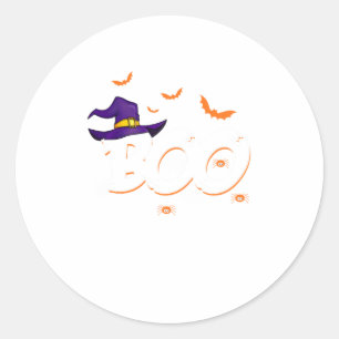 Cute Halloween Boo Gift Witch Pet Spider Tri Ronde Sticker