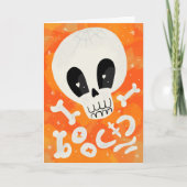 Cute Halloween Boo Skull Botten design Kaart (Voorkant)
