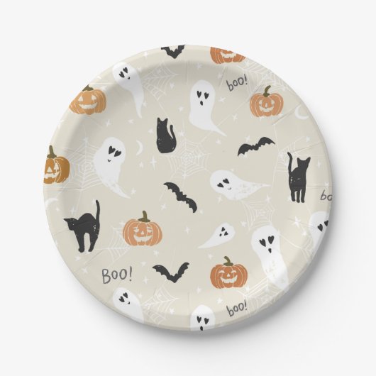 Cute Halloween Borden Kinder Party Supplies Papieren Bordje (Voorkant)