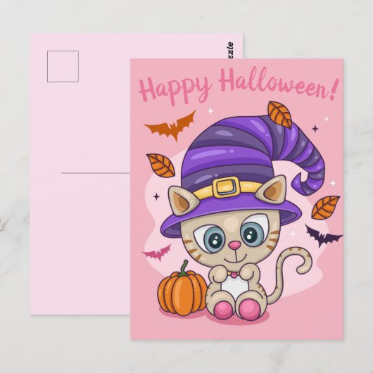 Cute Halloween Briefkaart (Voorkant / Achterkant)