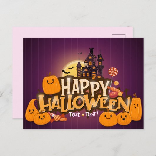 Cute Halloween Briefkaart (Voorkant / Achterkant)