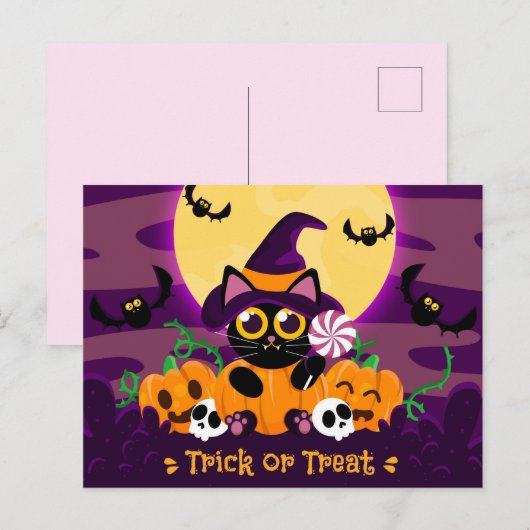 Cute Halloween Briefkaart (Voorkant / Achterkant)