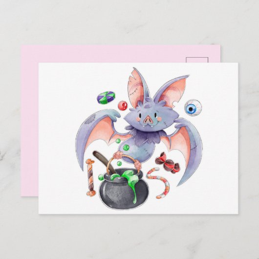 Cute Halloween Briefkaart (Voorkant / Achterkant)