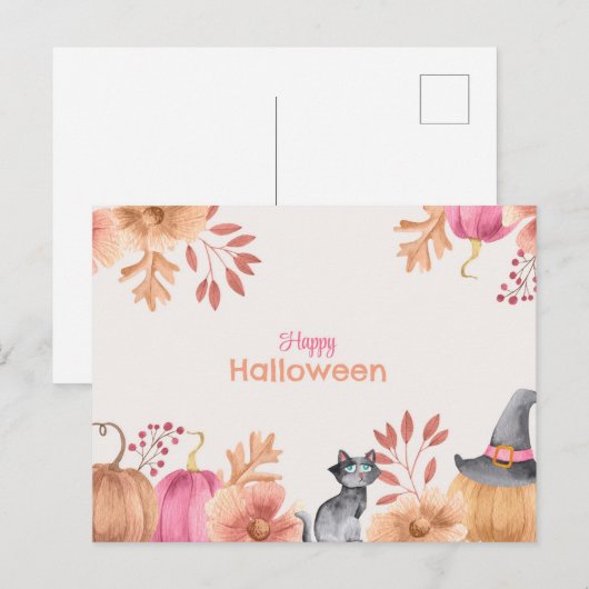 Cute Halloween Briefkaart (Voorkant / Achterkant)