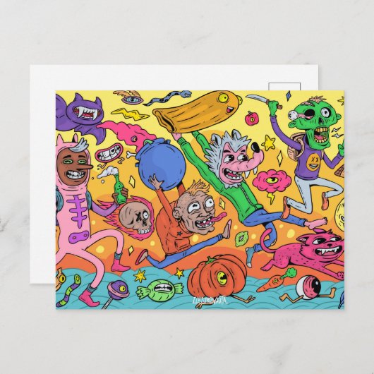 Cute Halloween Briefkaart (Voorkant / Achterkant)