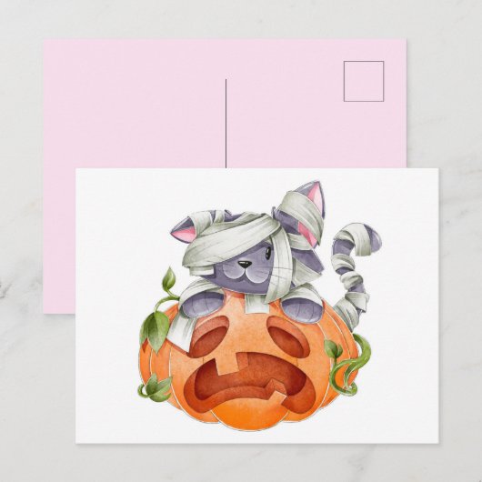 Cute Halloween Briefkaart (Voorkant / Achterkant)