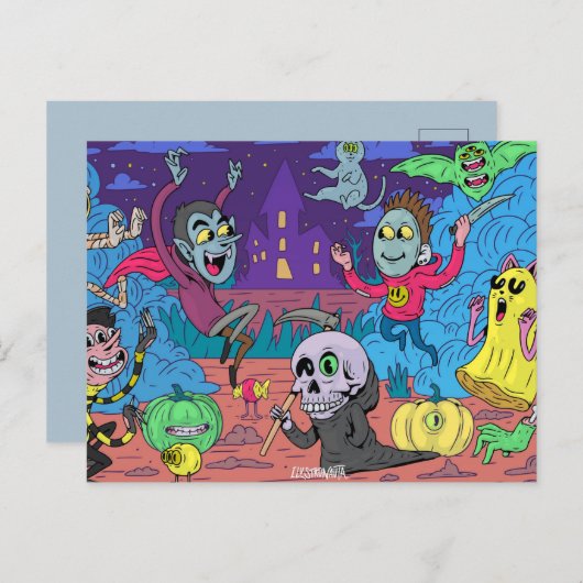 Cute Halloween Briefkaart (Voorkant / Achterkant)