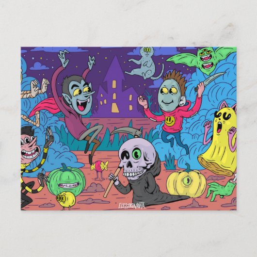 Cute Halloween Briefkaart (Voorkant)