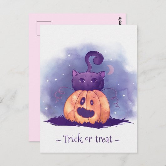 Cute Halloween Briefkaart (Voorkant / Achterkant)