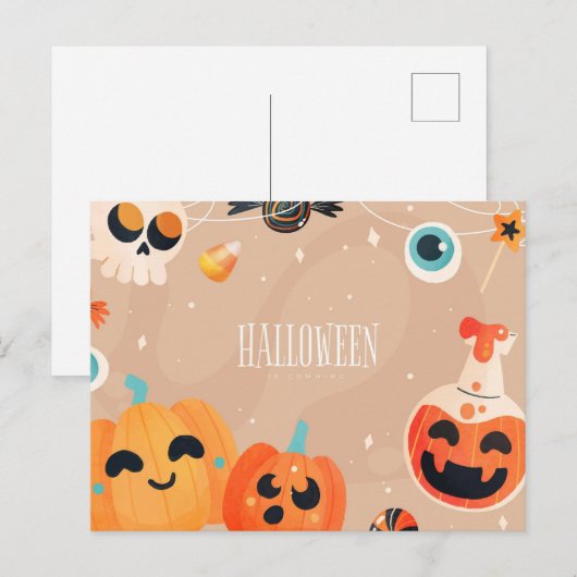 Cute Halloween Briefkaart (Voorkant / Achterkant)