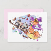 Cute Halloween Briefkaart (Voorkant / Achterkant)