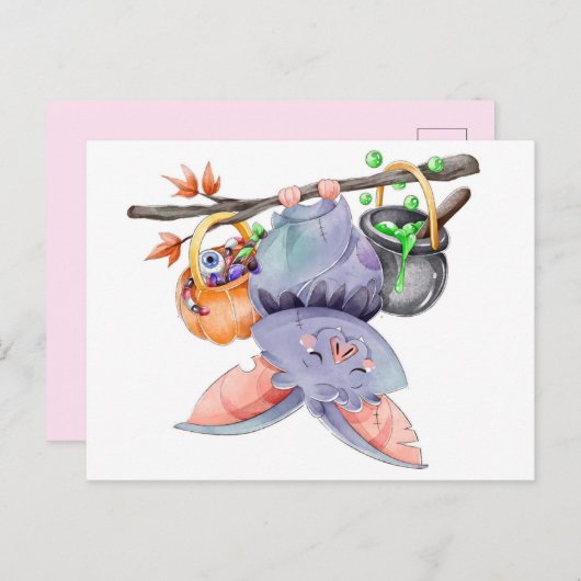 Cute Halloween Briefkaart (Voorkant / Achterkant)