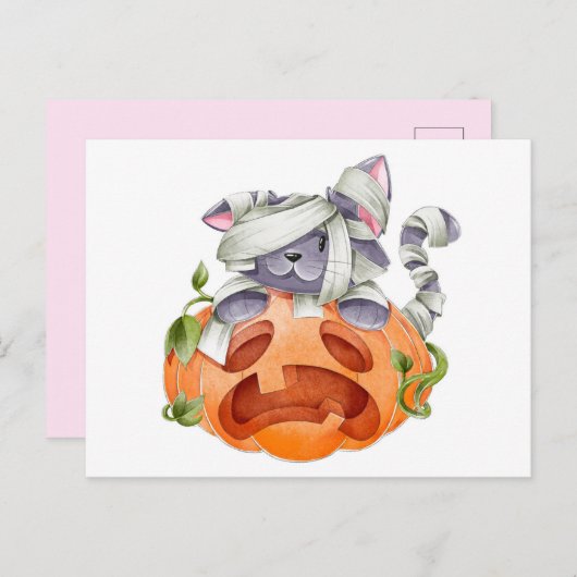 Cute Halloween Briefkaart (Voorkant / Achterkant)
