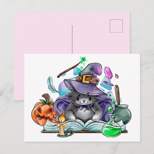 Cute Halloween Briefkaart (Voorkant / Achterkant)