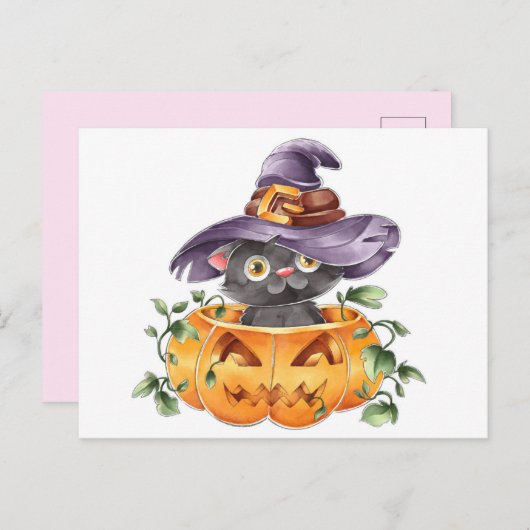 Cute Halloween Briefkaart (Voorkant / Achterkant)