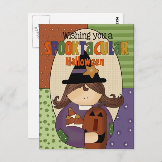 Cute Halloween Briefkaart (Voorkant / Achterkant)
