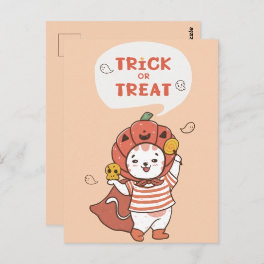 Cute Halloween Briefkaart (Voorkant / Achterkant)