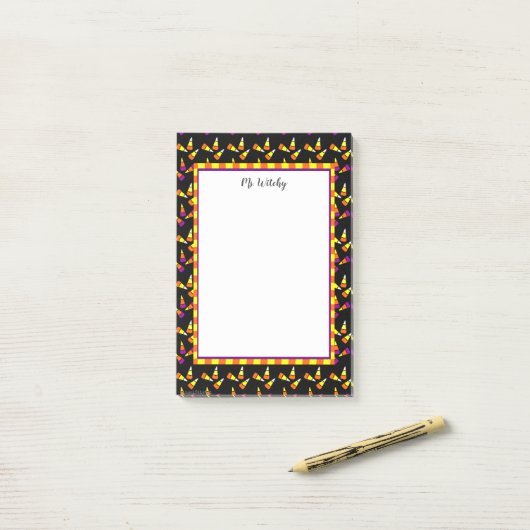 Cute Halloween Candy Corn Custom Stickies Post-it® Notes (Op bureau)