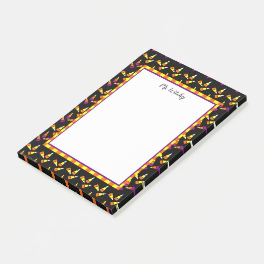 Cute Halloween Candy Corn Custom Stickies Post-it® Notes (Schuin)