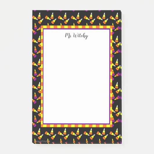 Cute Halloween Candy Corn Custom Stickies Post-it® Notes (Voorkant)