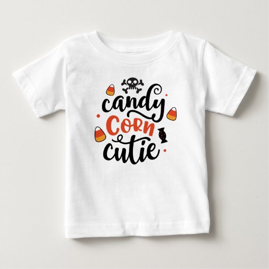 Cute Halloween Candy Corn Cutie Kinder Name Baby T (Voorkant)