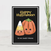 Cute Halloween Candy Corn & Pumpkin Kaart (Voorkant)
