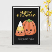Cute Halloween Candy Corn & Pumpkin Kaart (Gele Bloem)