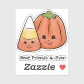 Cute Halloween Candy Corn & Pumpkin Sticker (Vel)