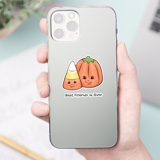 Cute Halloween Candy Corn & Pumpkin Sticker (Telefoon)