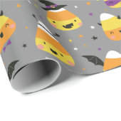 Cute Halloween Candy Corns in costume grey Cadeaupapier (Rol Hoek)