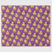 Cute Halloween Candy Corns in costume purple Cadeaupapier (Vlak)