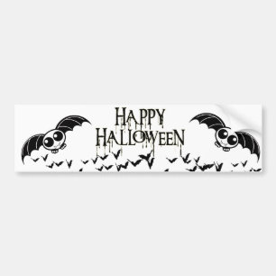 Cute Halloween Cartoon Bat Bumpersticker