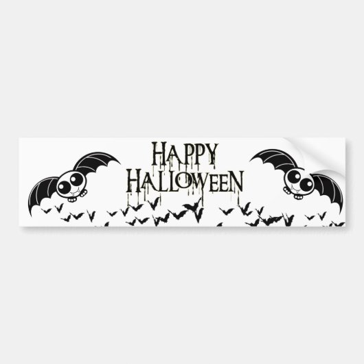 Cute Halloween Cartoon Bat Bumpersticker (Voorkant)