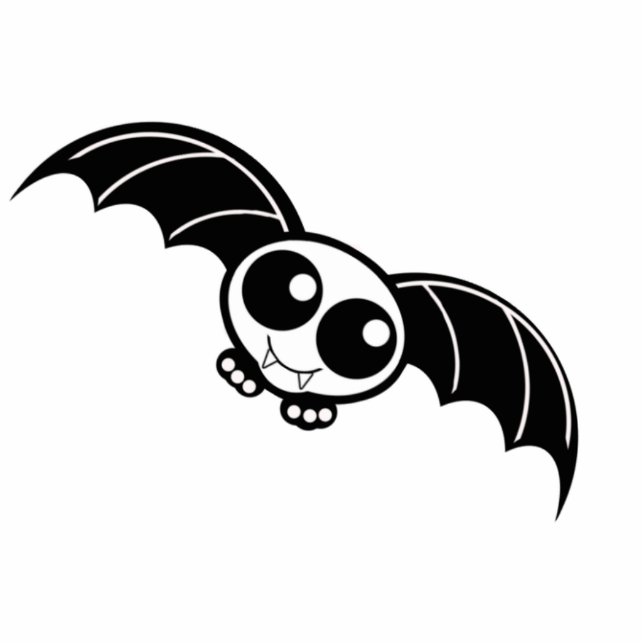 Cute Halloween Cartoon Bat Staand Fotobeeldje (Voorkant)