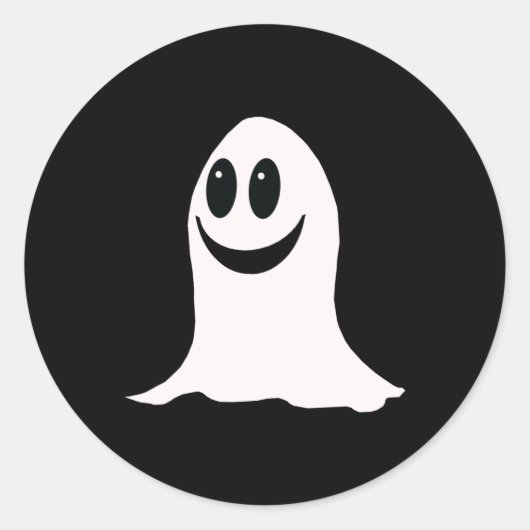 Cute Halloween Cartoon Ghost Ronde Sticker (Voorkant)