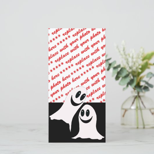 Cute Halloween Cartoon Ghosts Feestdagenkaart (Staand voorkant)