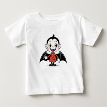 Cute Halloween Cartoon Vampire Character in Red